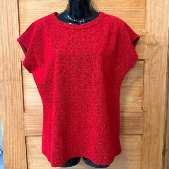 Vtg Amy Jess Terry Cloth Vibrant Red Black 3 Piece Suit Set Women's size S - Picture 5 of 8